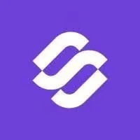A white logo on a purple background features two curved, S-shaped elements. They are arranged diagonally, mirroring each other, with one pointing upwards and to the right, and the other pointing downwards and to the left.