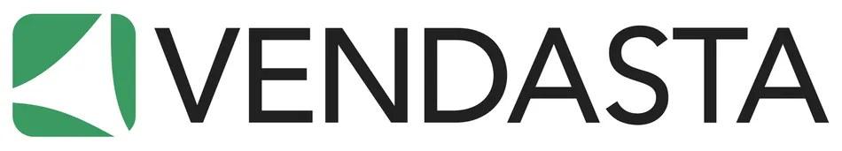 The Vendasta logo features a green, stylized speaker icon on the left, followed by the company name VENDATA in dark gray, uppercase letters on a black background.