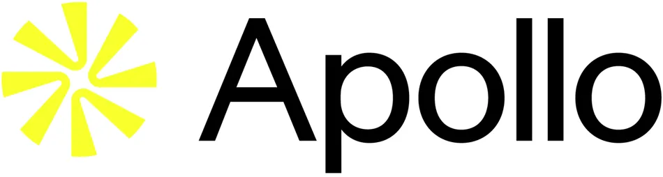A bright yellow, asterisk-like symbol is displayed on a black background. It is formed by six rounded, somewhat curved, wedge shapes radiating from a central point.