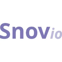 The Snov.io logo features the word Snov.io in a sans-serif, purple font against a black background. The dot in Snov.io is an inverted teardrop shape.